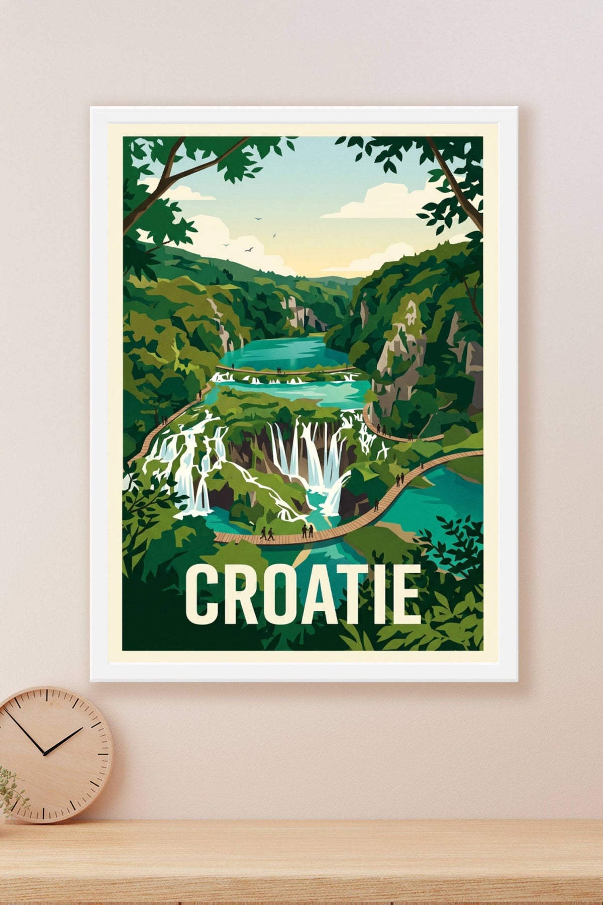 Affiche de Croatie, poster des lacs de Plitvice
