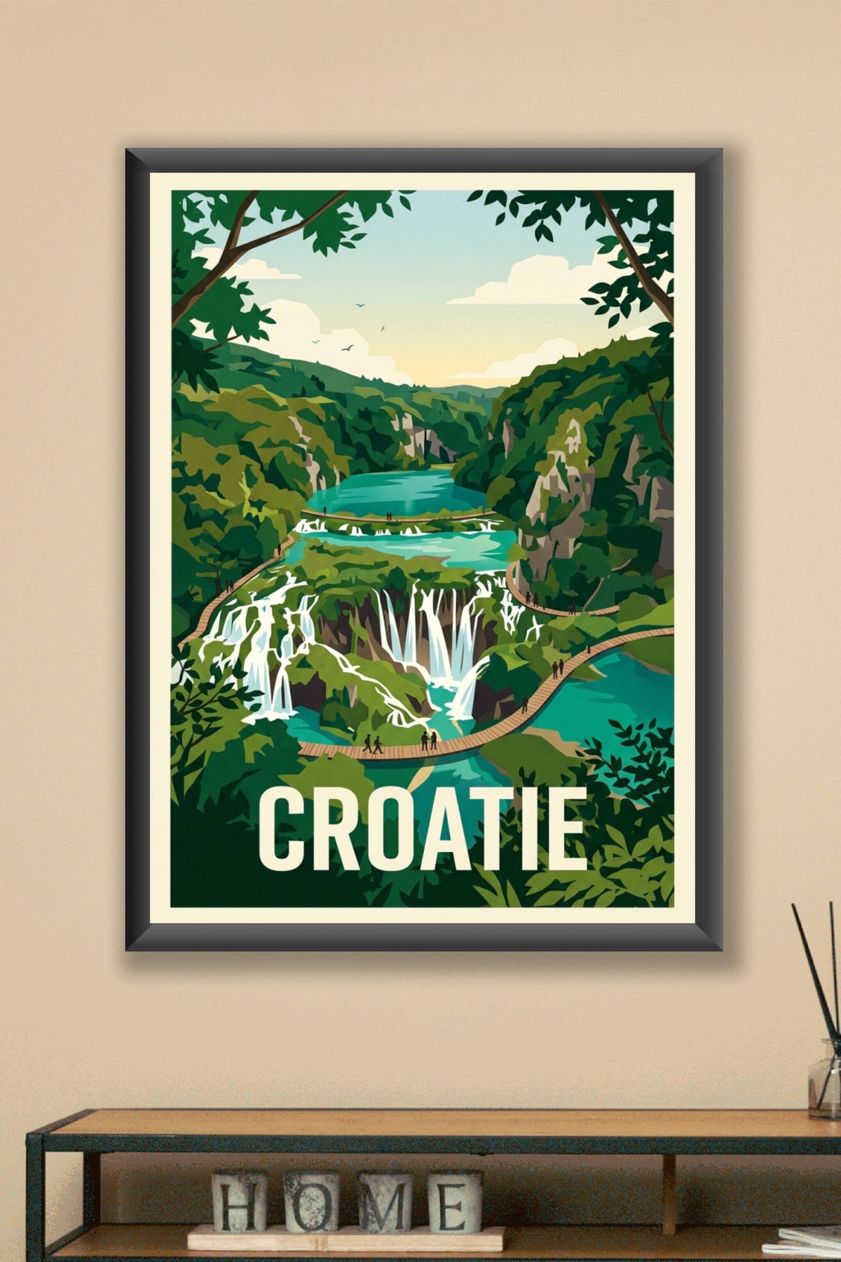 Affiche de Croatie, poster des lacs de Plitvice