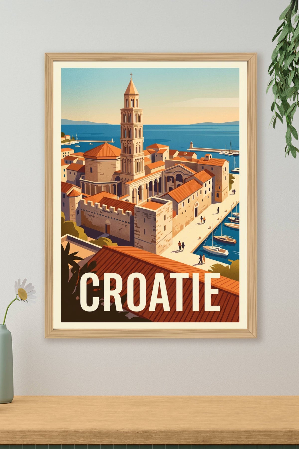 Affiche de Croatie, poster port de Split