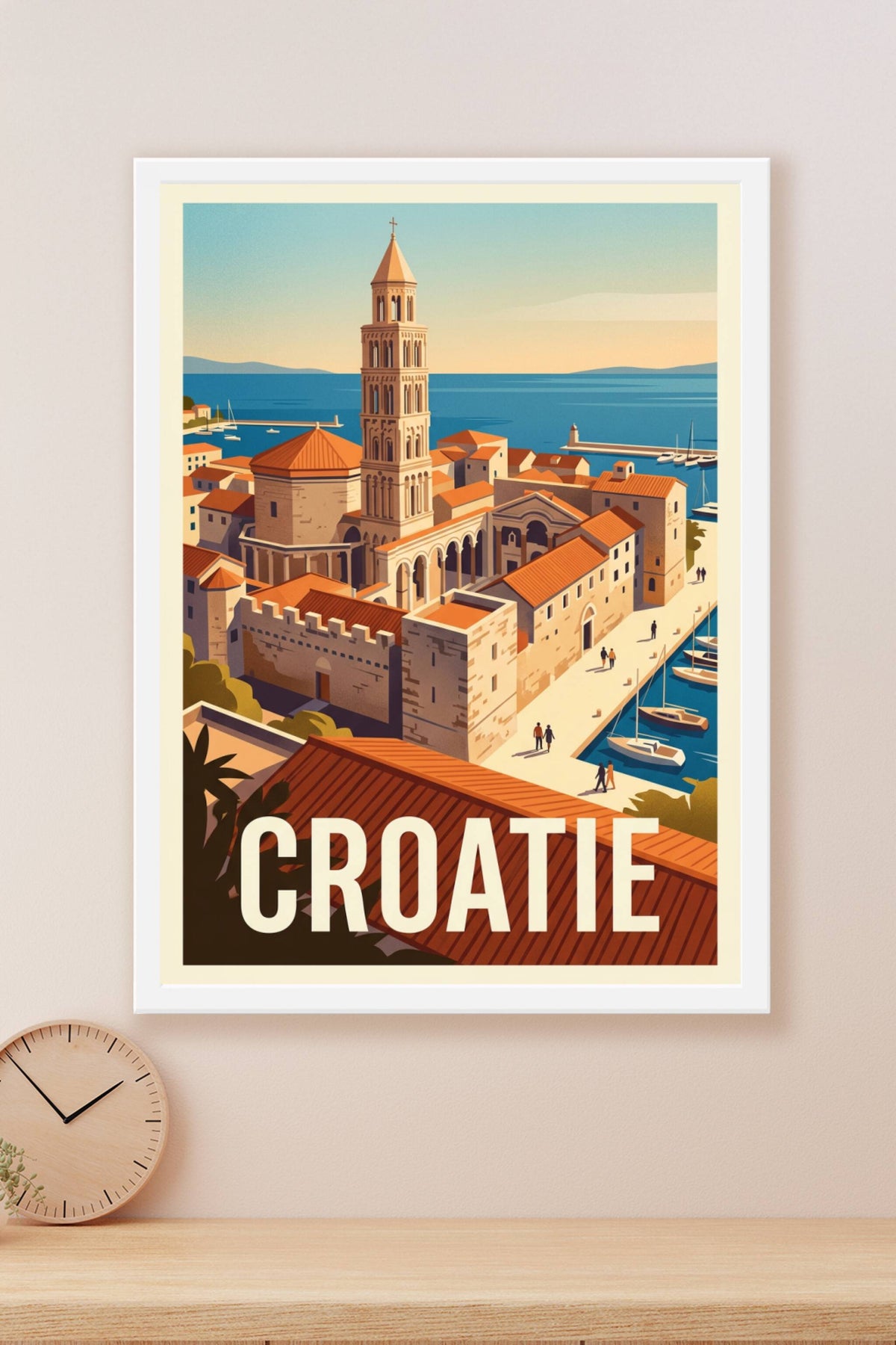 Affiche de Croatie, poster port de Split