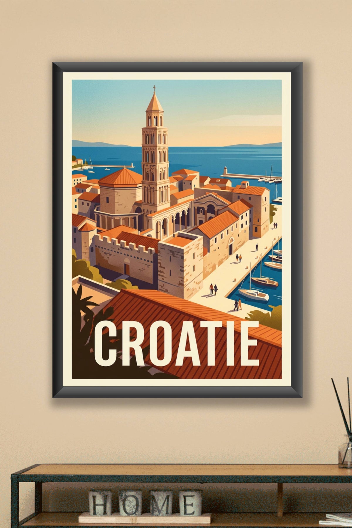 Affiche de Croatie, poster port de Split