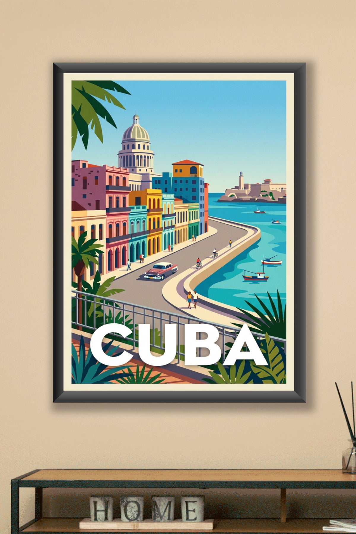 Poster de Cuba, illustration du Malecon