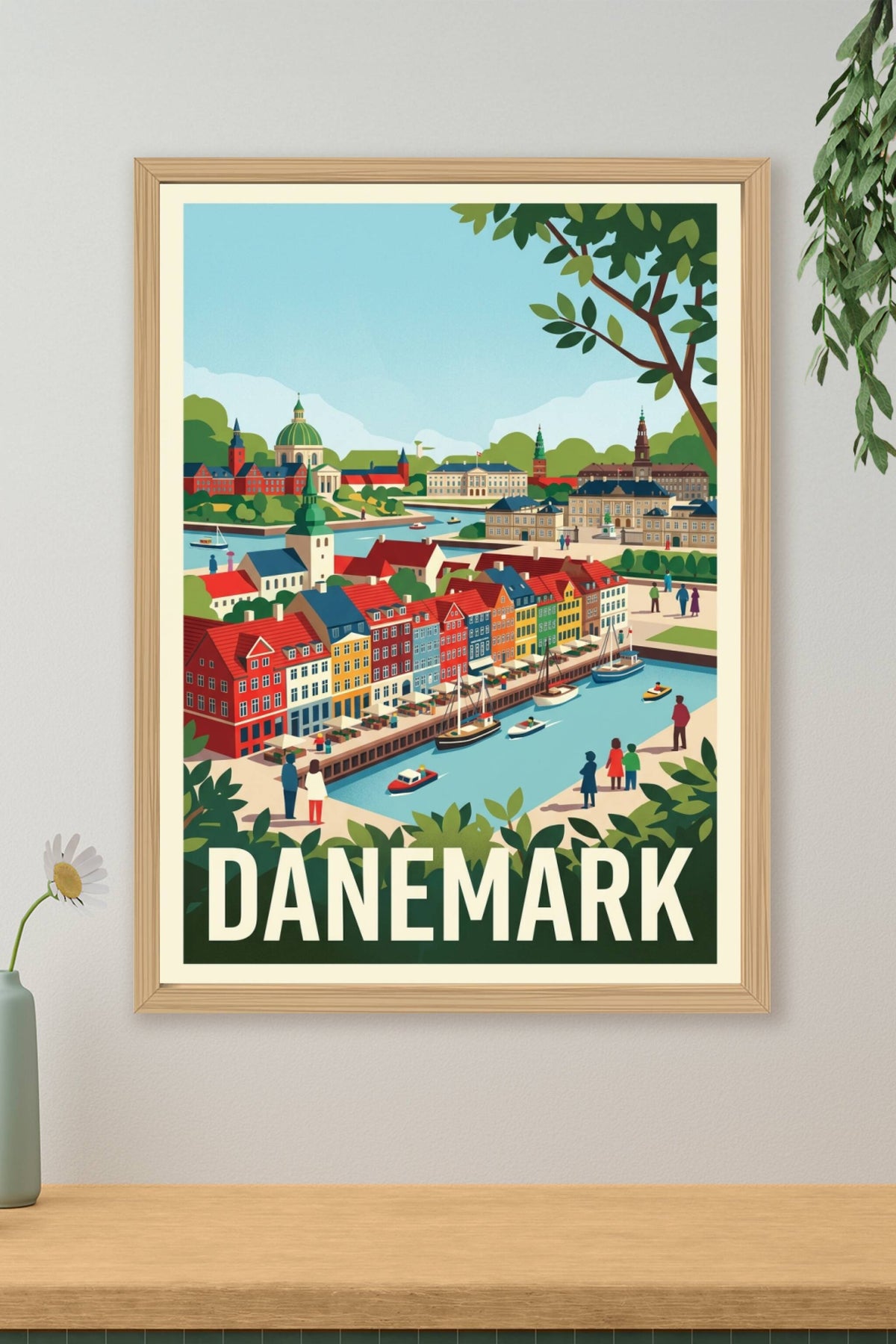 Affiche du Danemark, maisons de Nyhavn
