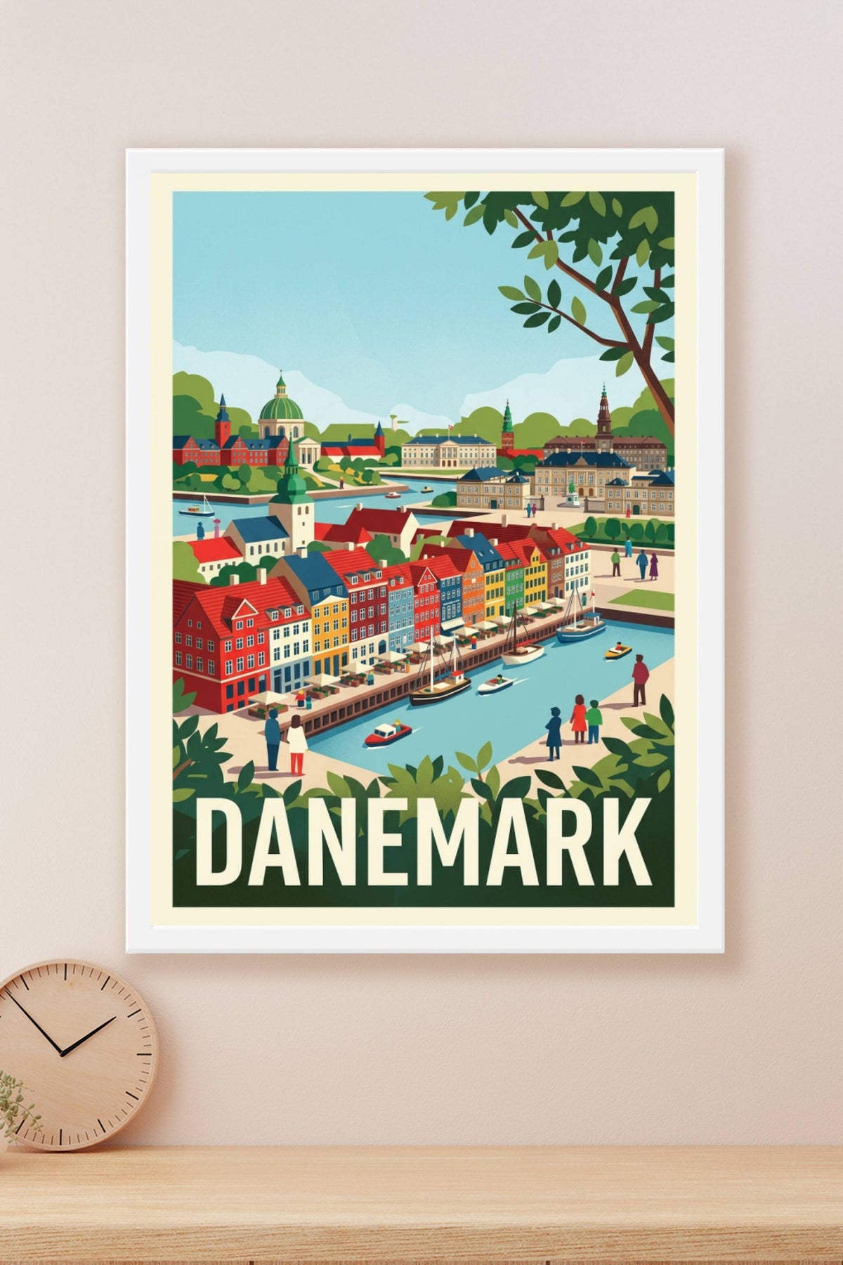 Affiche du Danemark, maisons de Nyhavn
