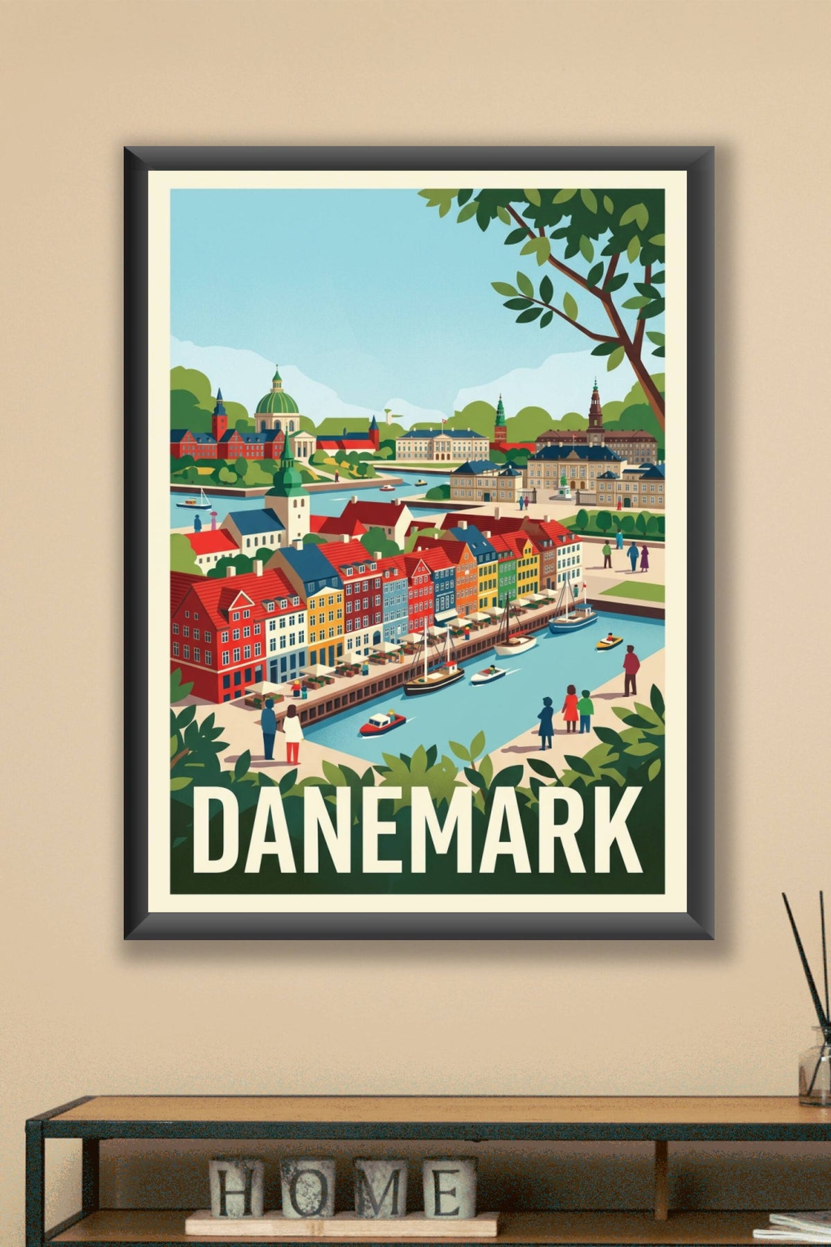 Affiche du Danemark, maisons de Nyhavn