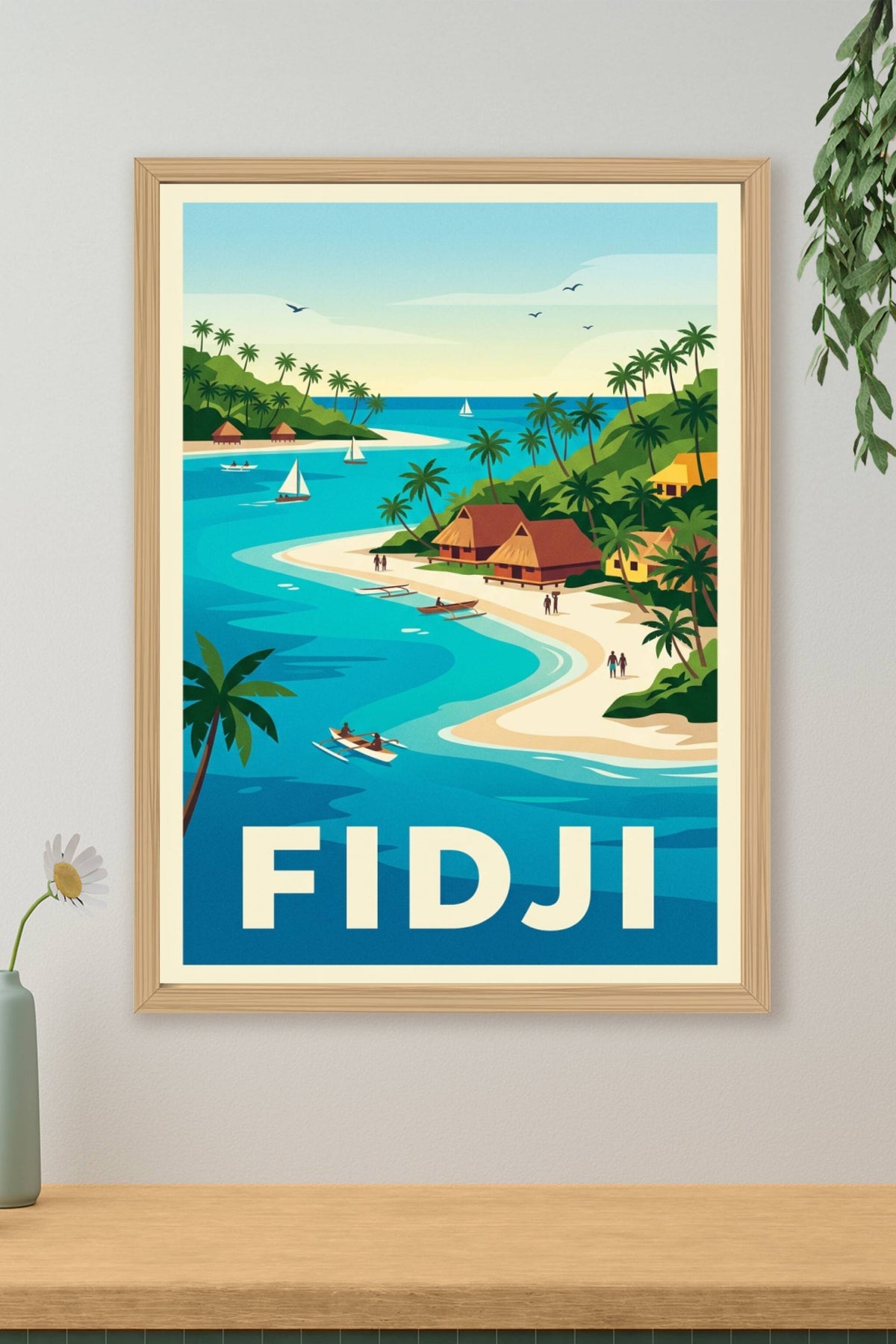 Affiche Fidji, poster décoratif bord de mer