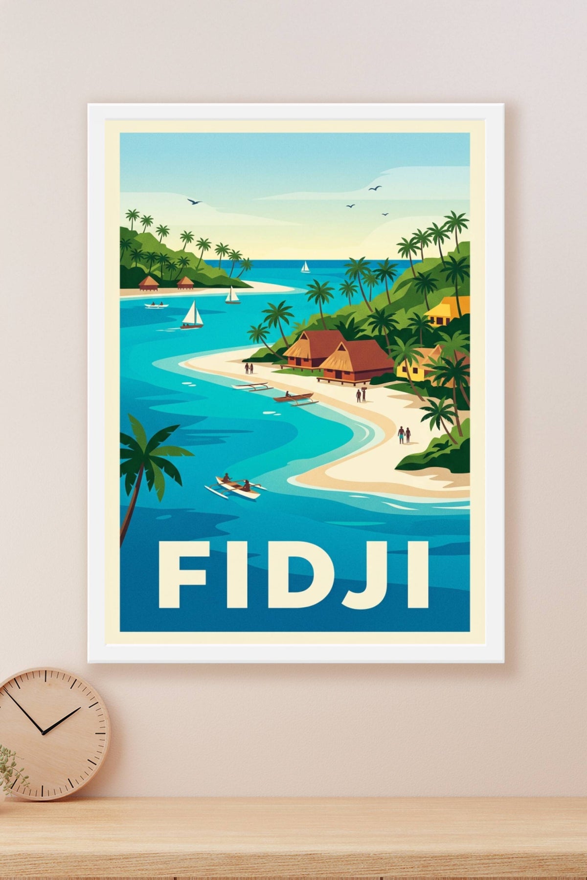 Affiche Fidji, poster décoratif bord de mer