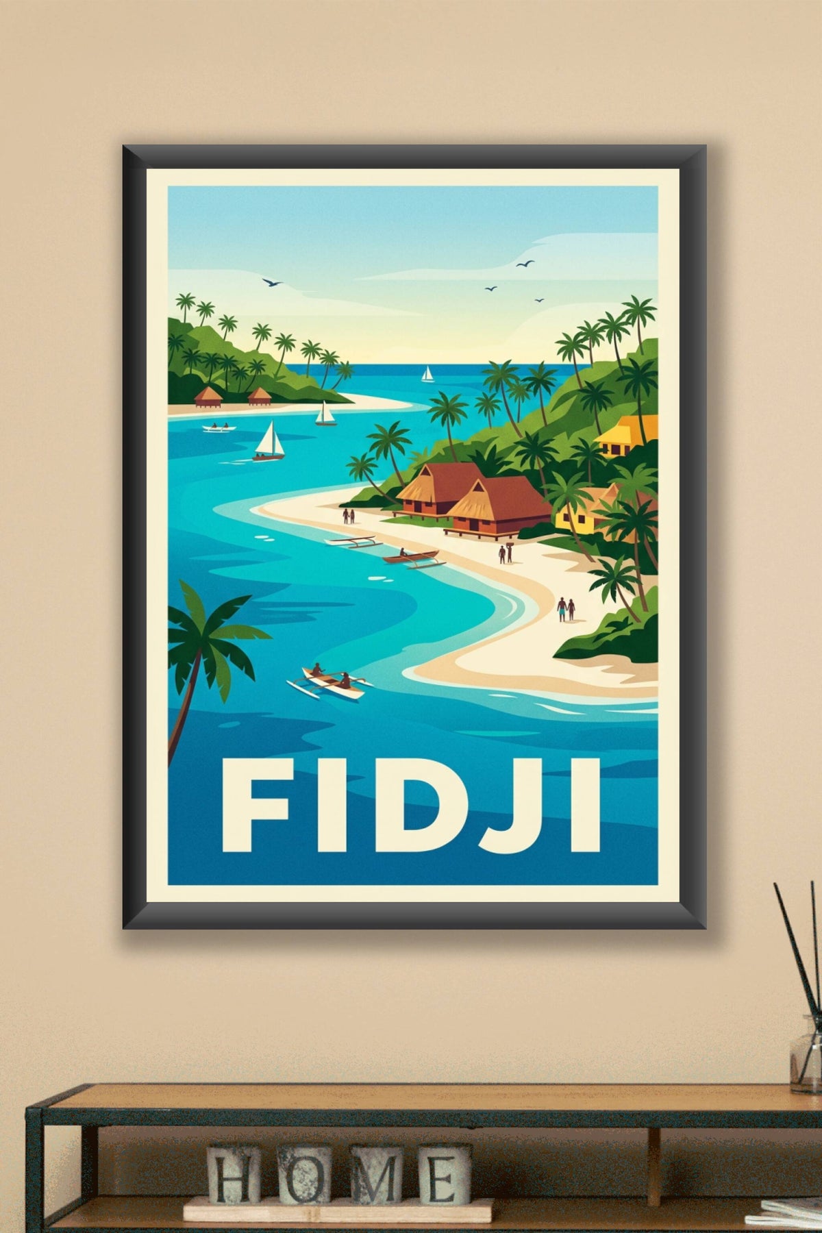 Affiche Fidji, poster décoratif bord de mer