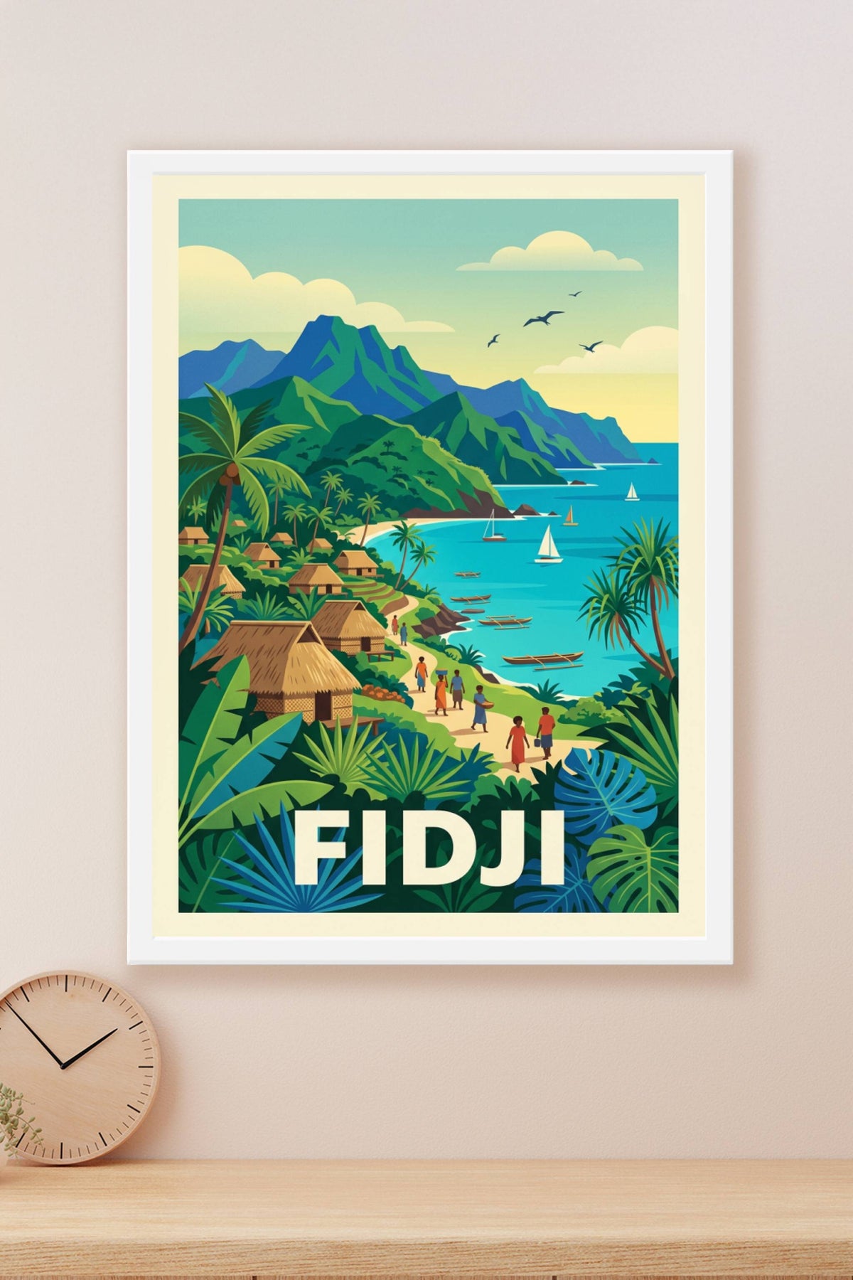 Poster des Fidji, paysage de bord de mer