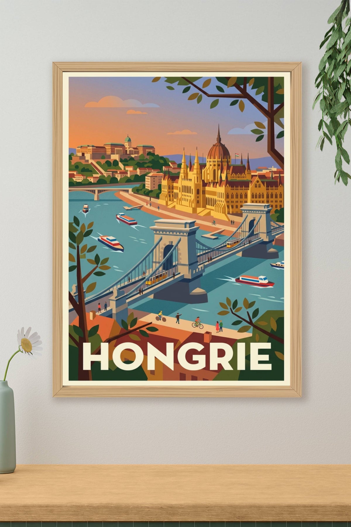 Affiche de Hongrie, poster du Pont des Chaînes