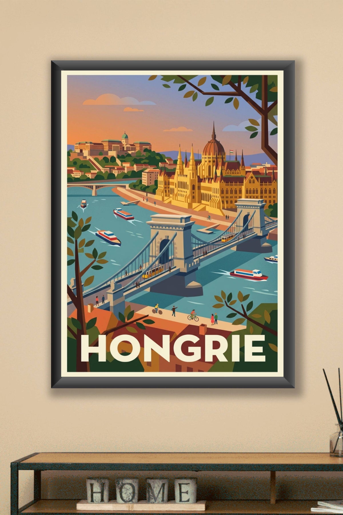 Affiche de Hongrie, poster du Pont des Chaînes