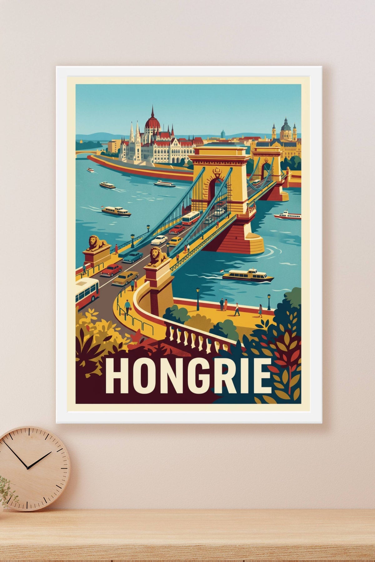 Affiche de Hongrie, Pont des Chaînes Budapest