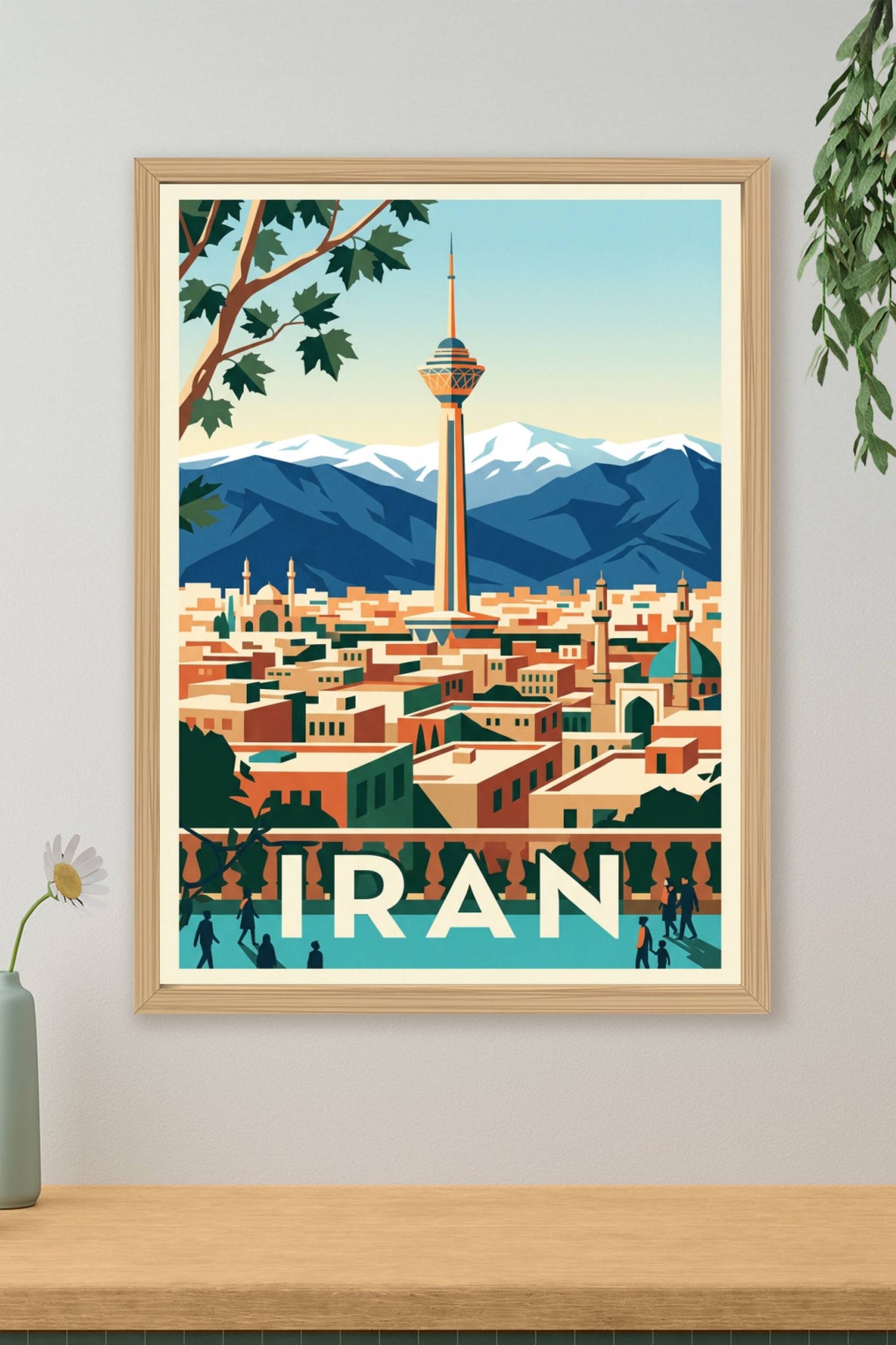 Affiche d'Iran, décor de Téhéran