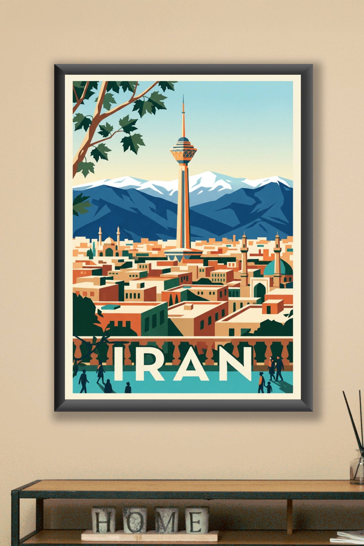 Affiche d'Iran, décor de Téhéran
