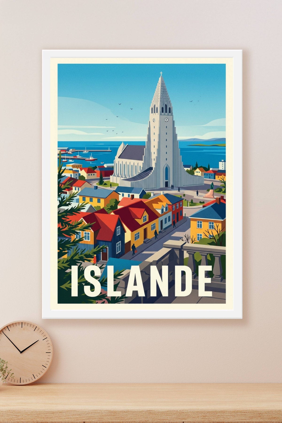 Affiche d'Islande, l'église de Reykjavik