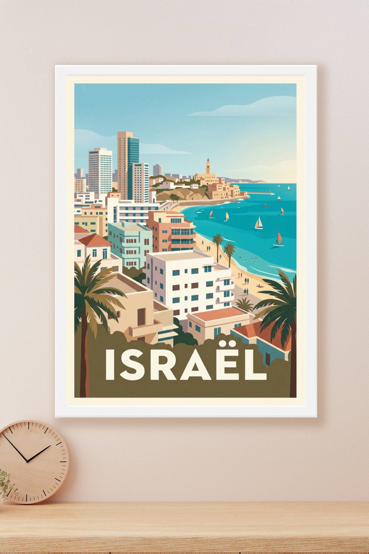 Affiche d'Israël, Tel Aviv et mer Méditerranée