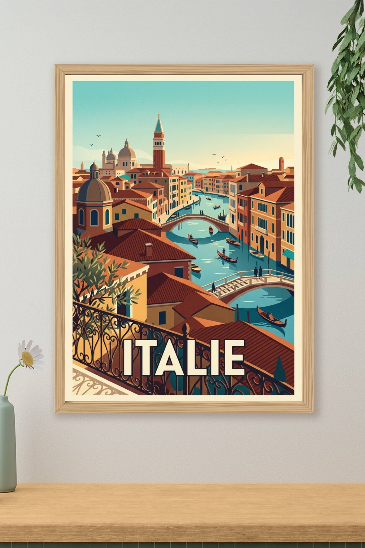 Affiche d'Italie, poster canaux de Venise