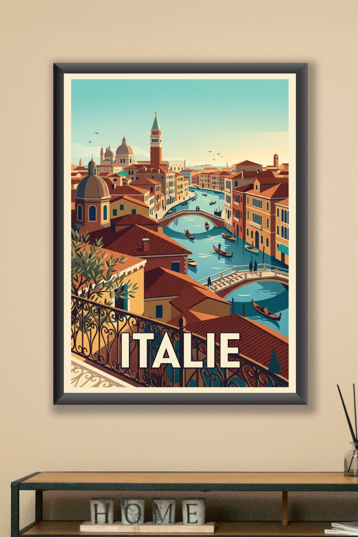 Affiche d'Italie, poster canaux de Venise