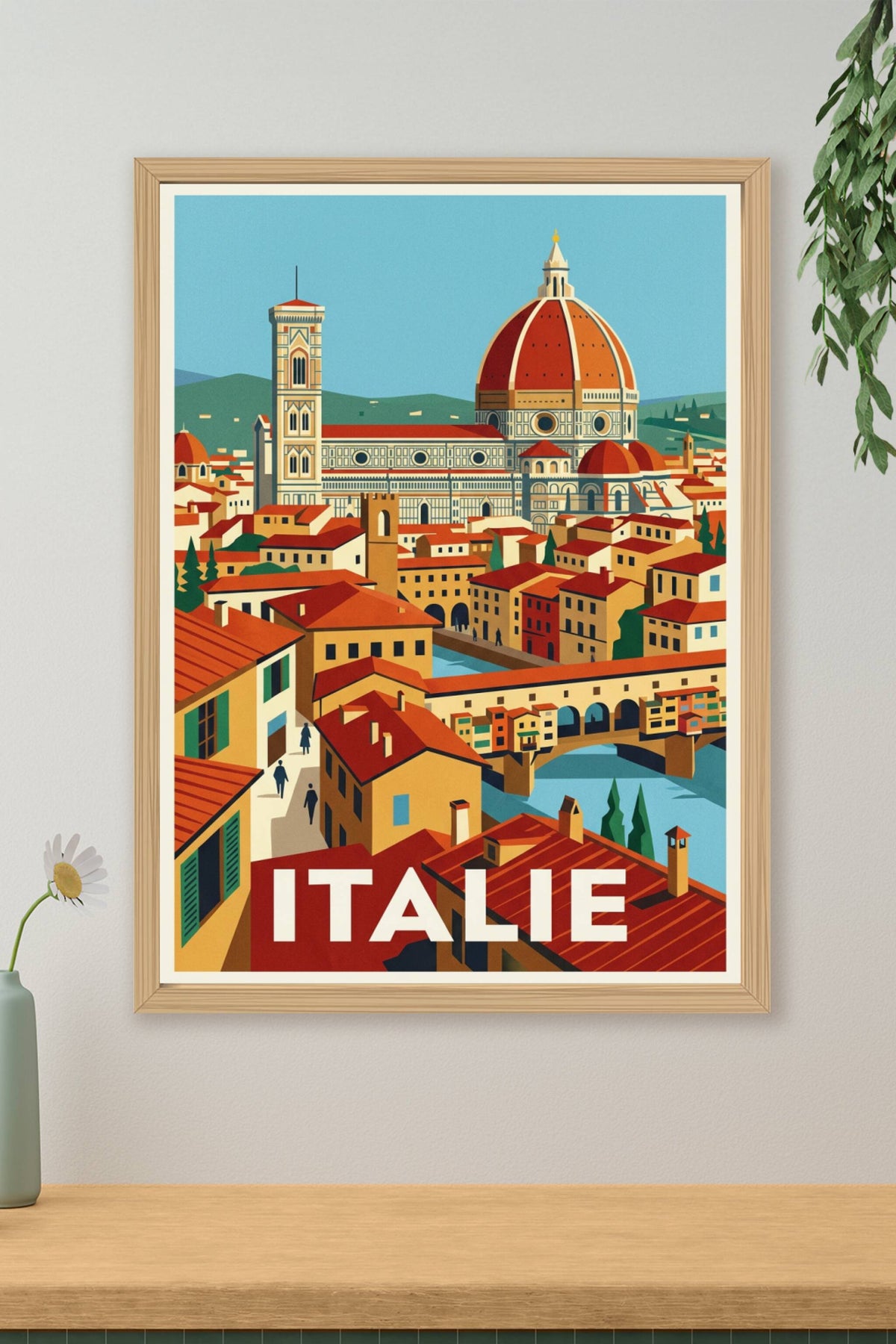 Affiche d'Italie, poster Florence et Ponte Vecchio