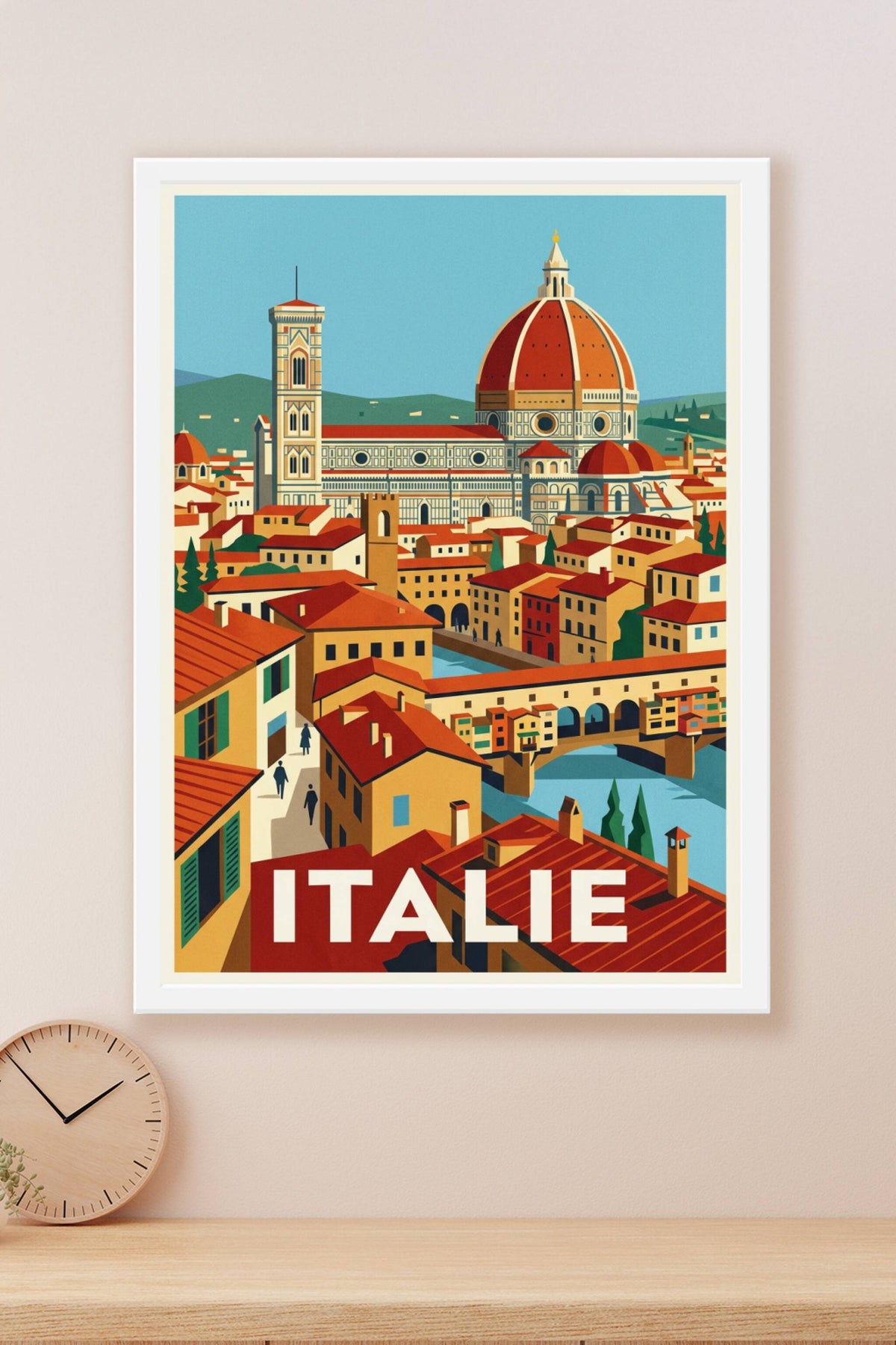 Affiche d'Italie, poster Florence et Ponte Vecchio