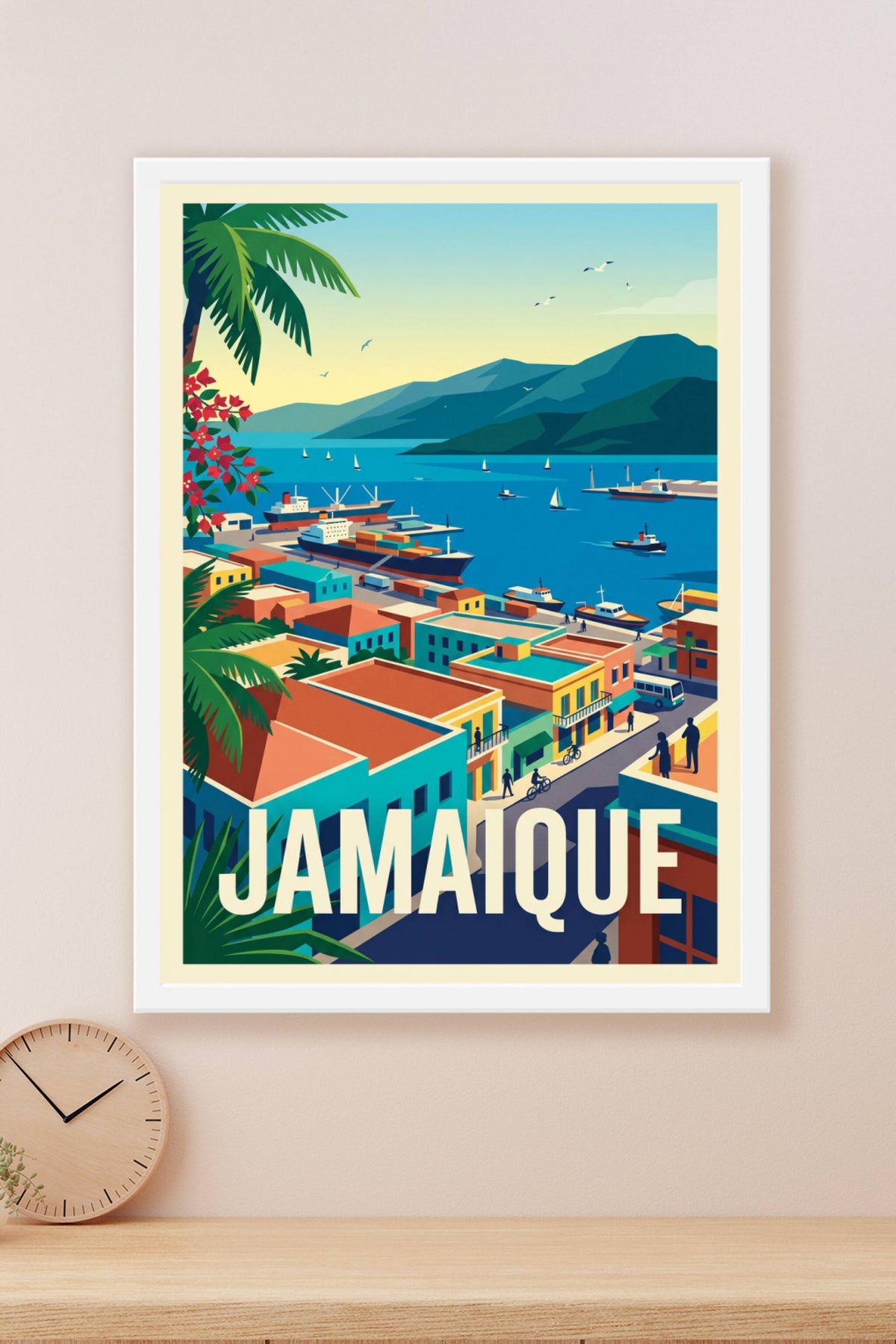 Affiche de la Jamaïque, poster ville côtière