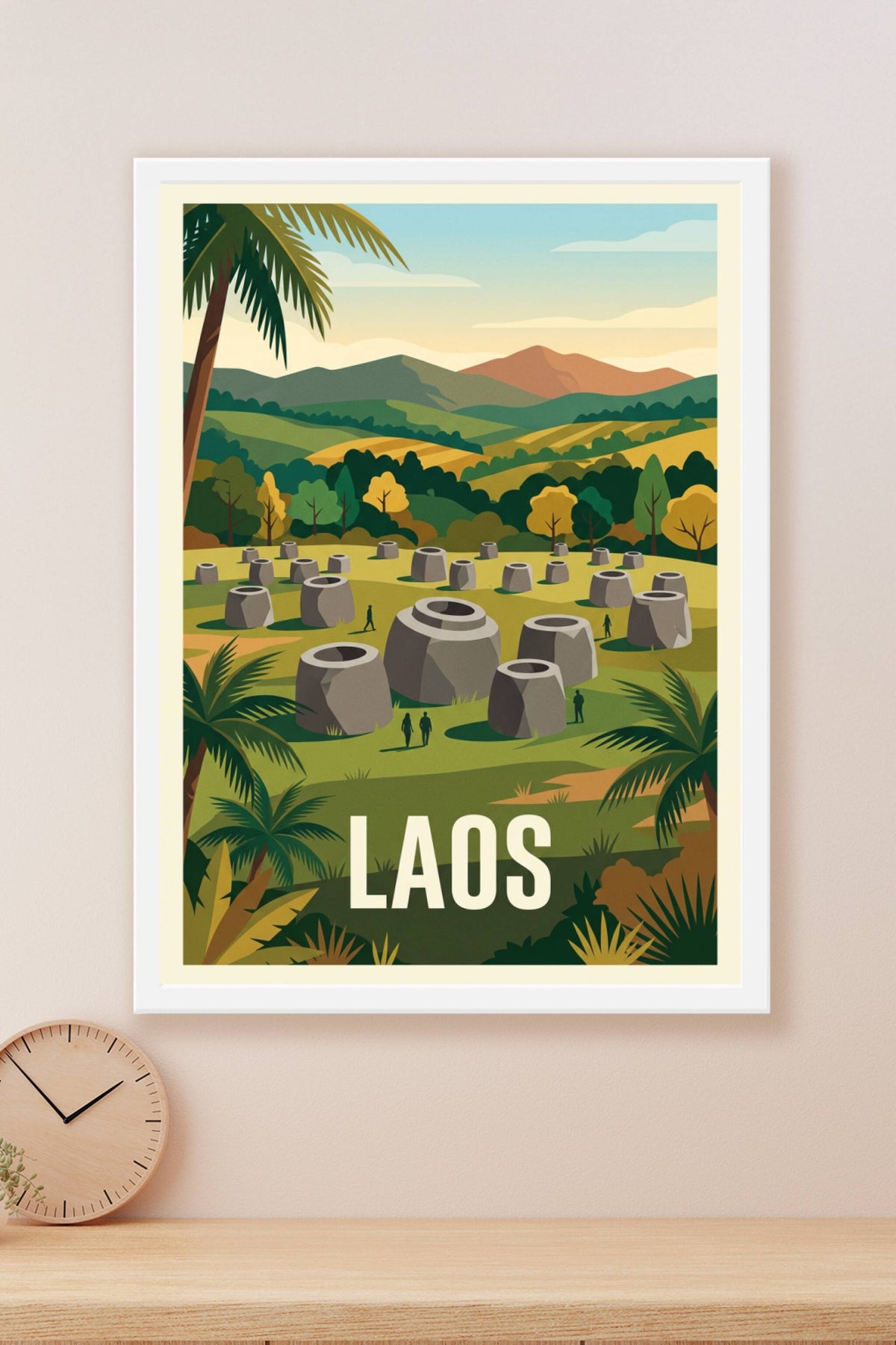 Affiche du Laos, poster Plaine des Jarres