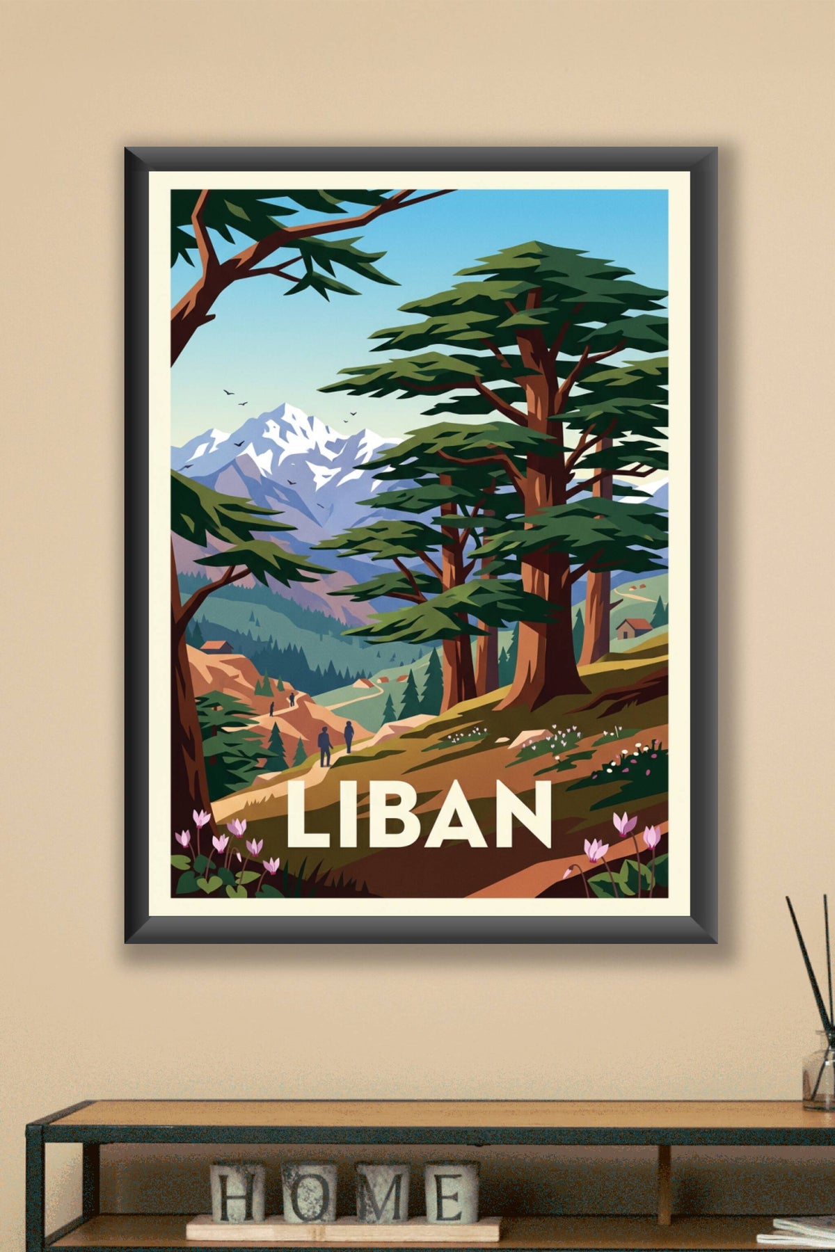 Poster du Liban, paysage de montagne