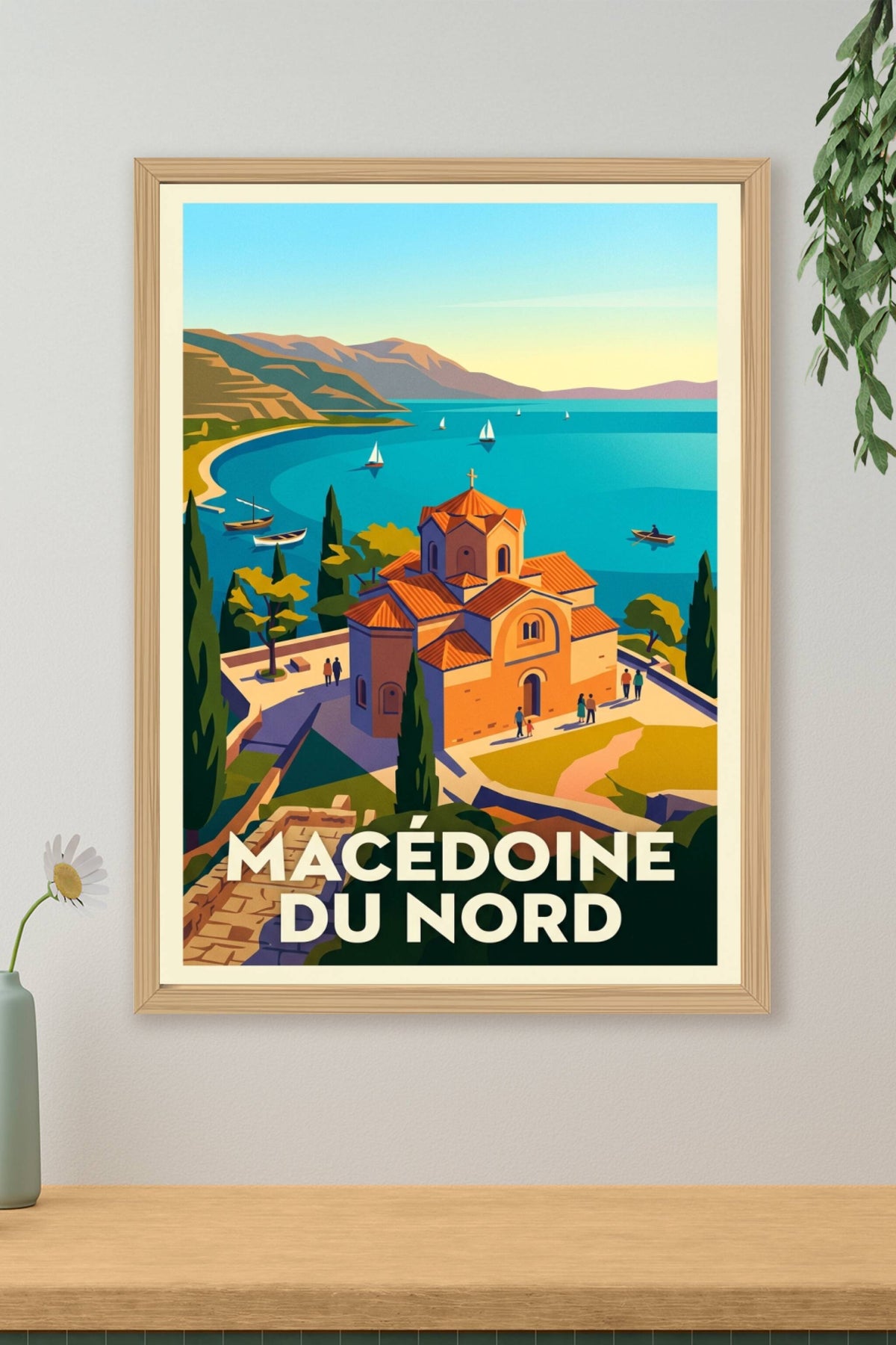 Affiche de Macédoine du Nord, poster lac d'Ohrid