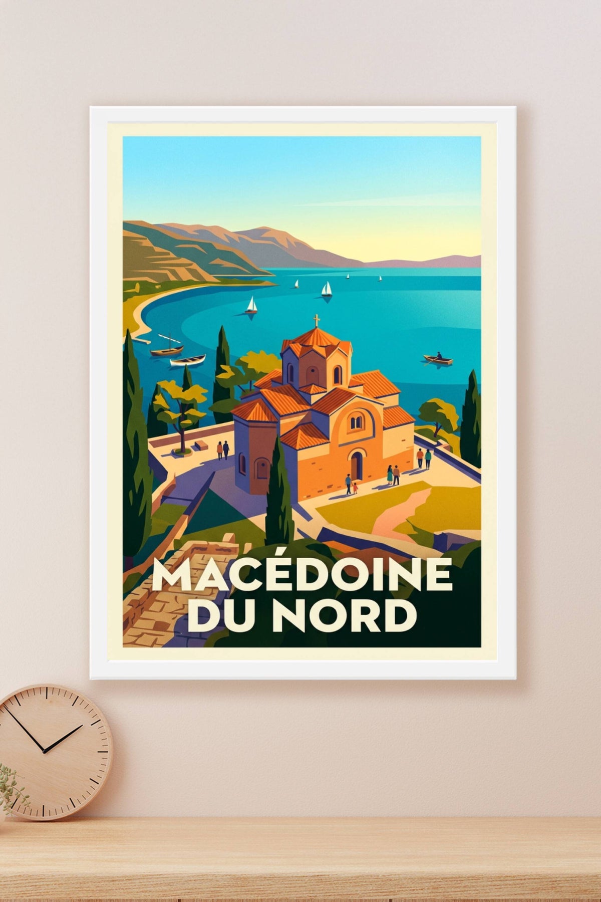 Affiche de Macédoine du Nord, poster lac d'Ohrid
