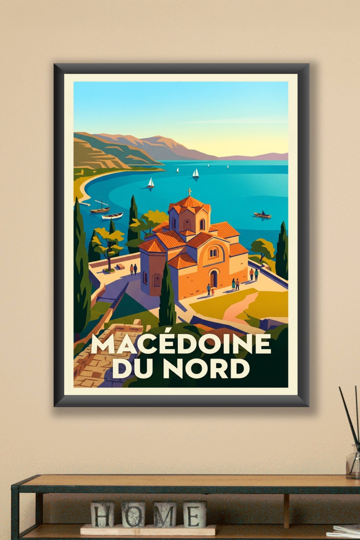 Affiche de Macédoine du Nord, poster lac d'Ohrid
