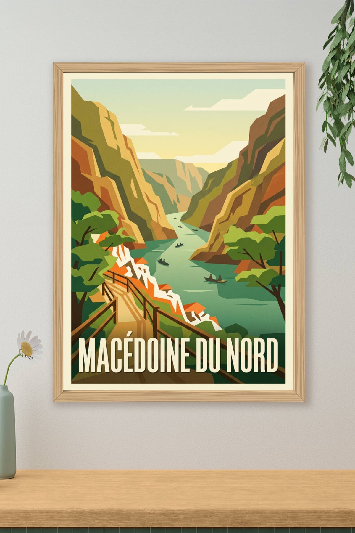 Affiche de Macédoine du Nord, poster canyon Matka