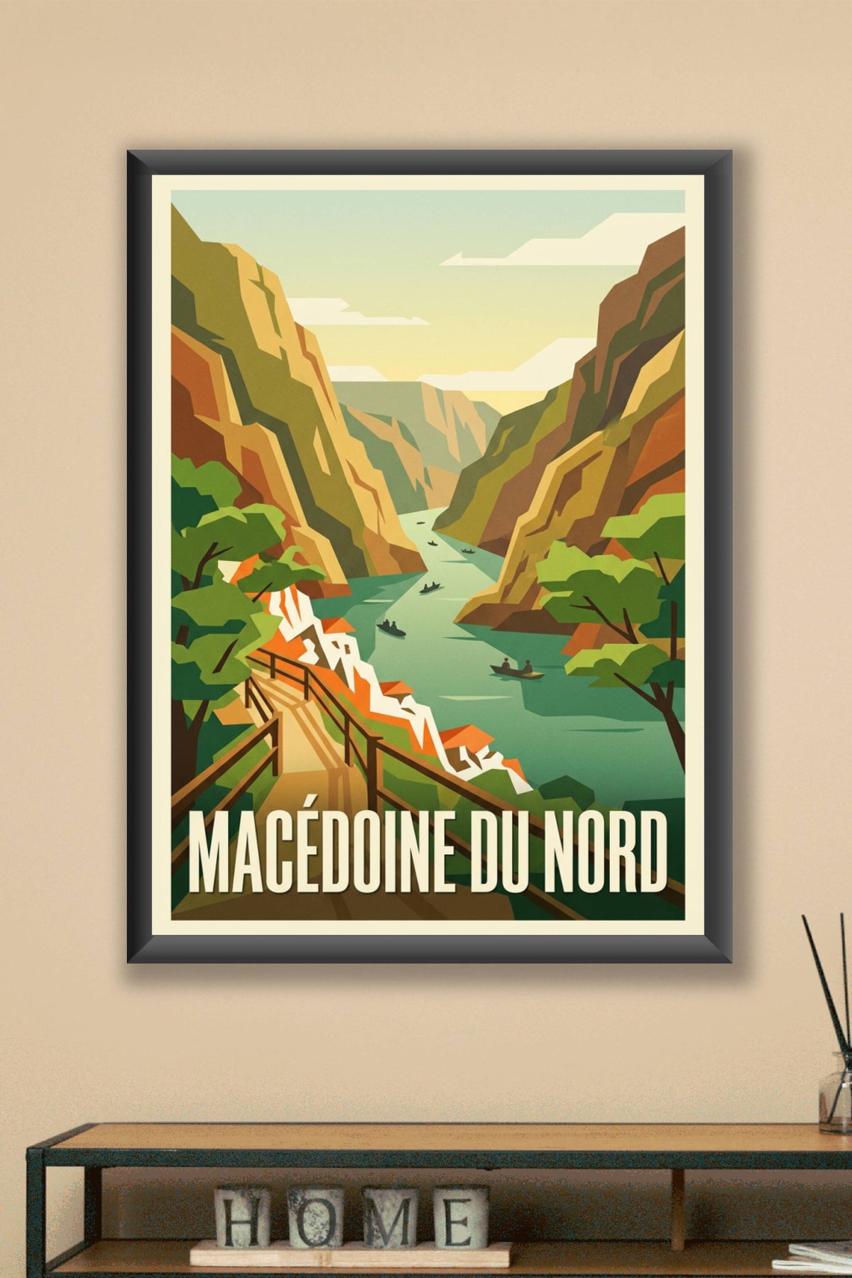 Affiche de Macédoine du Nord, poster canyon Matka