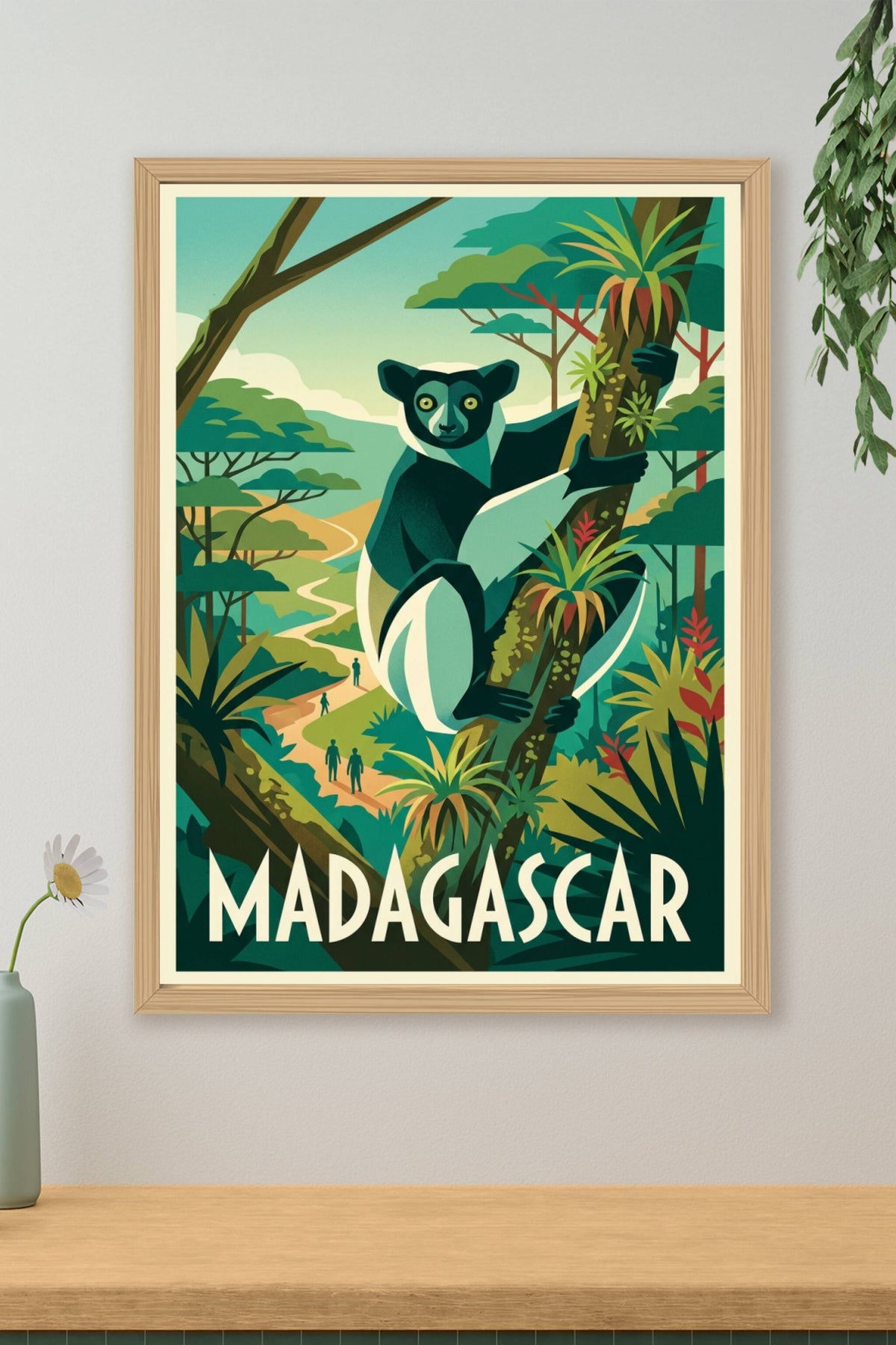 Affiche de Madagascar, lémurien indri