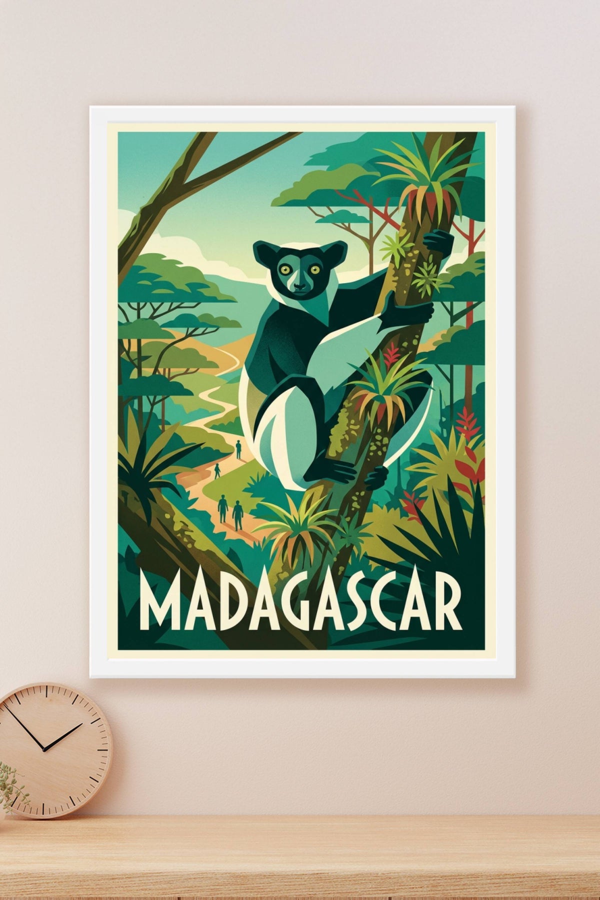 Affiche de Madagascar, lémurien indri