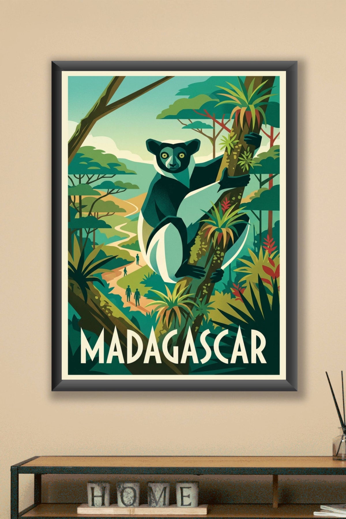 Affiche de Madagascar, lémurien indri