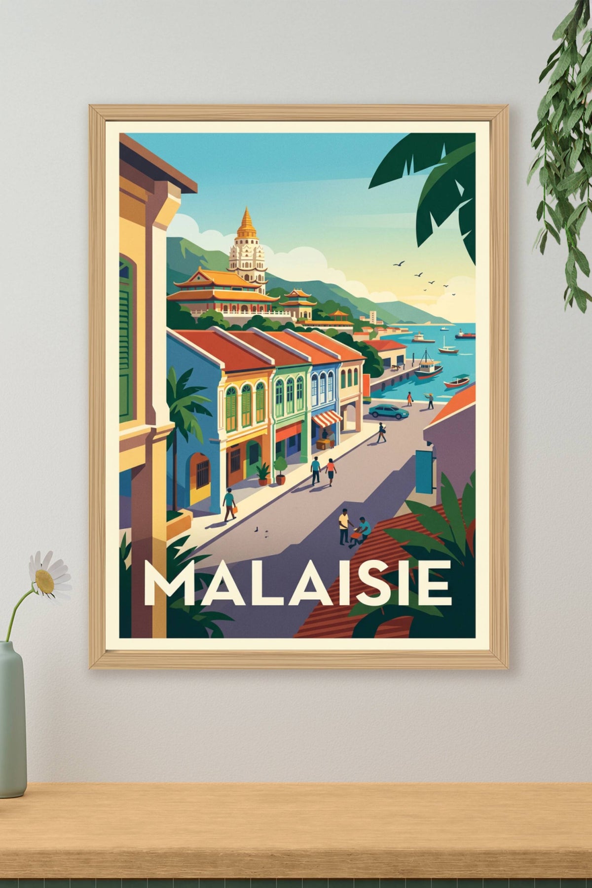 Affiche de Malaisie, maisons de George Town
