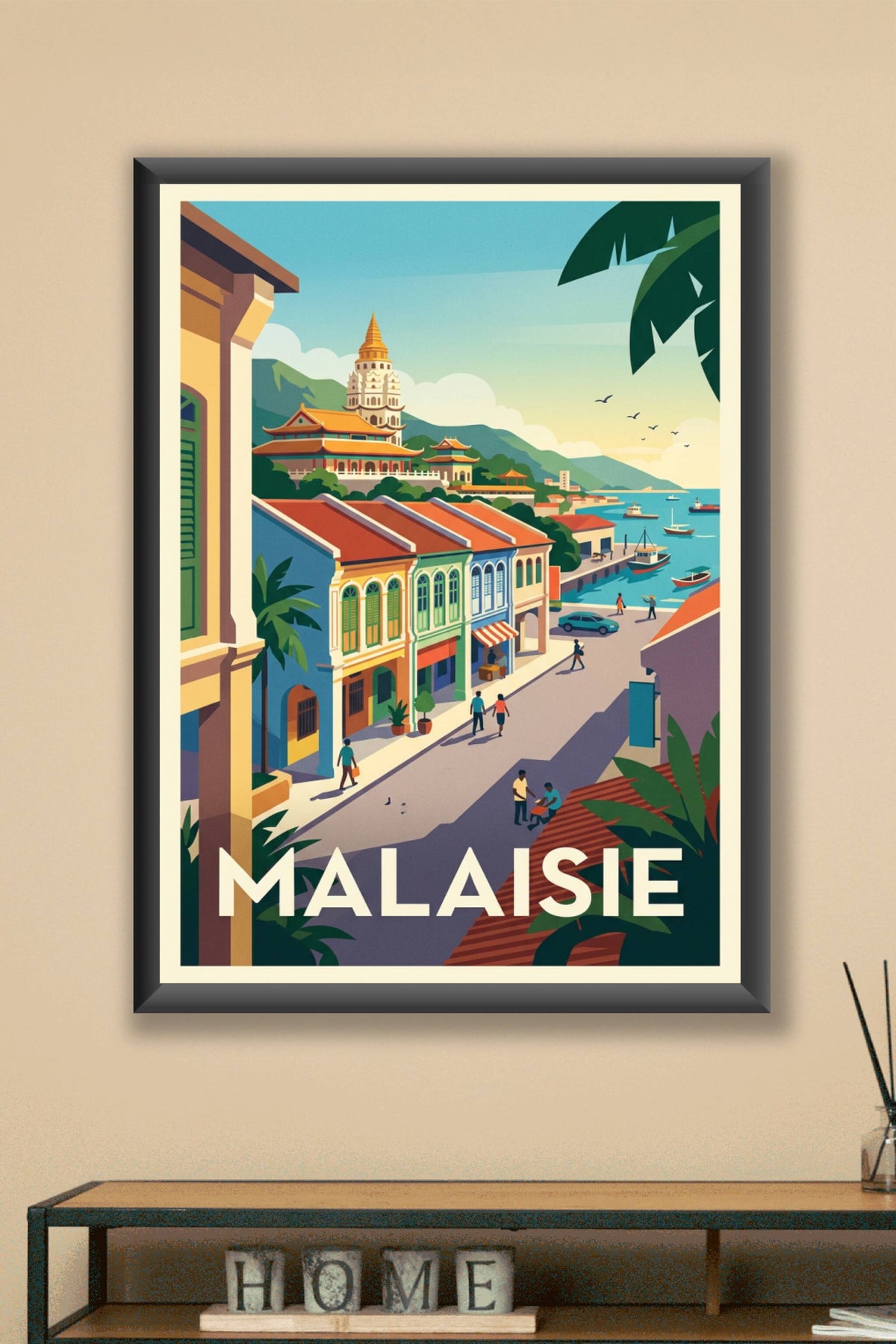 Affiche de Malaisie, maisons de George Town
