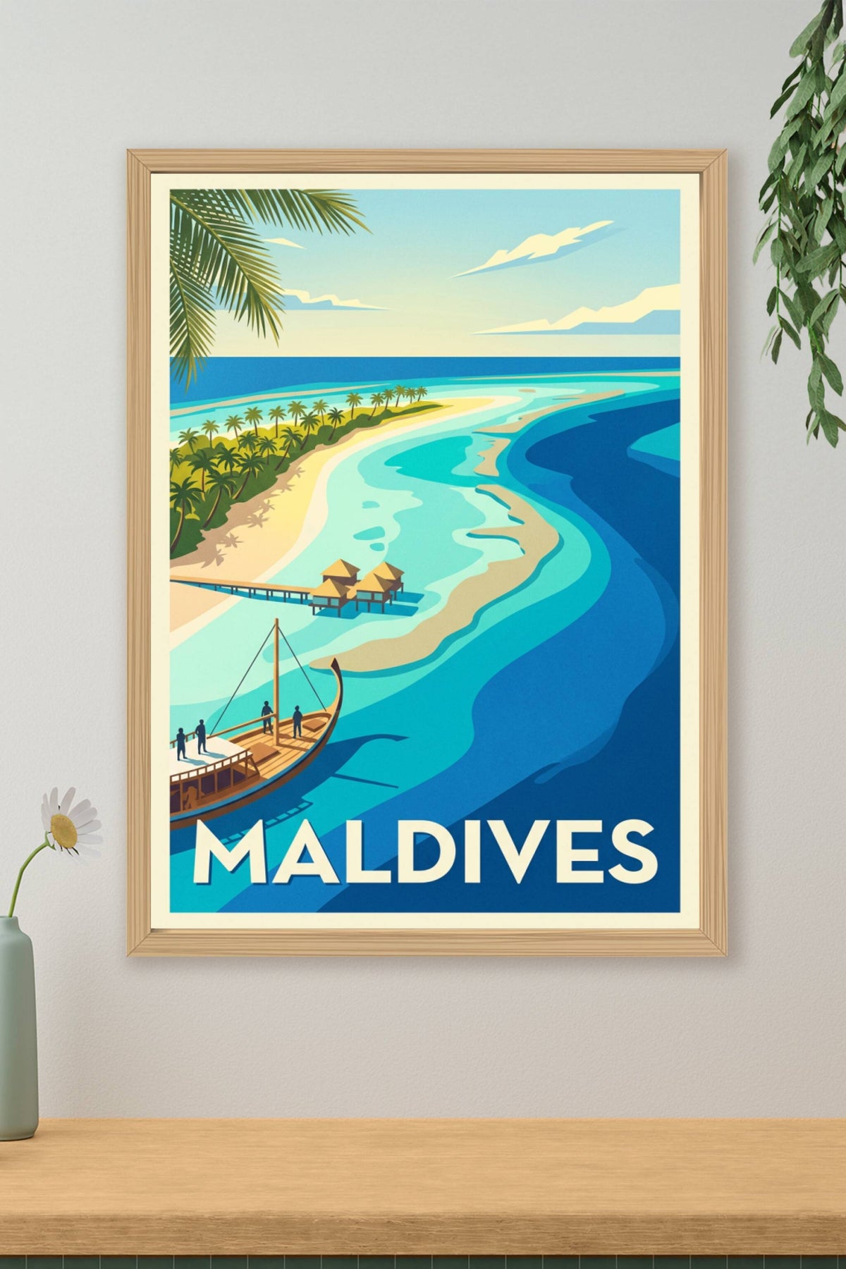 Poster des Maldives, poster lagon turquoise
