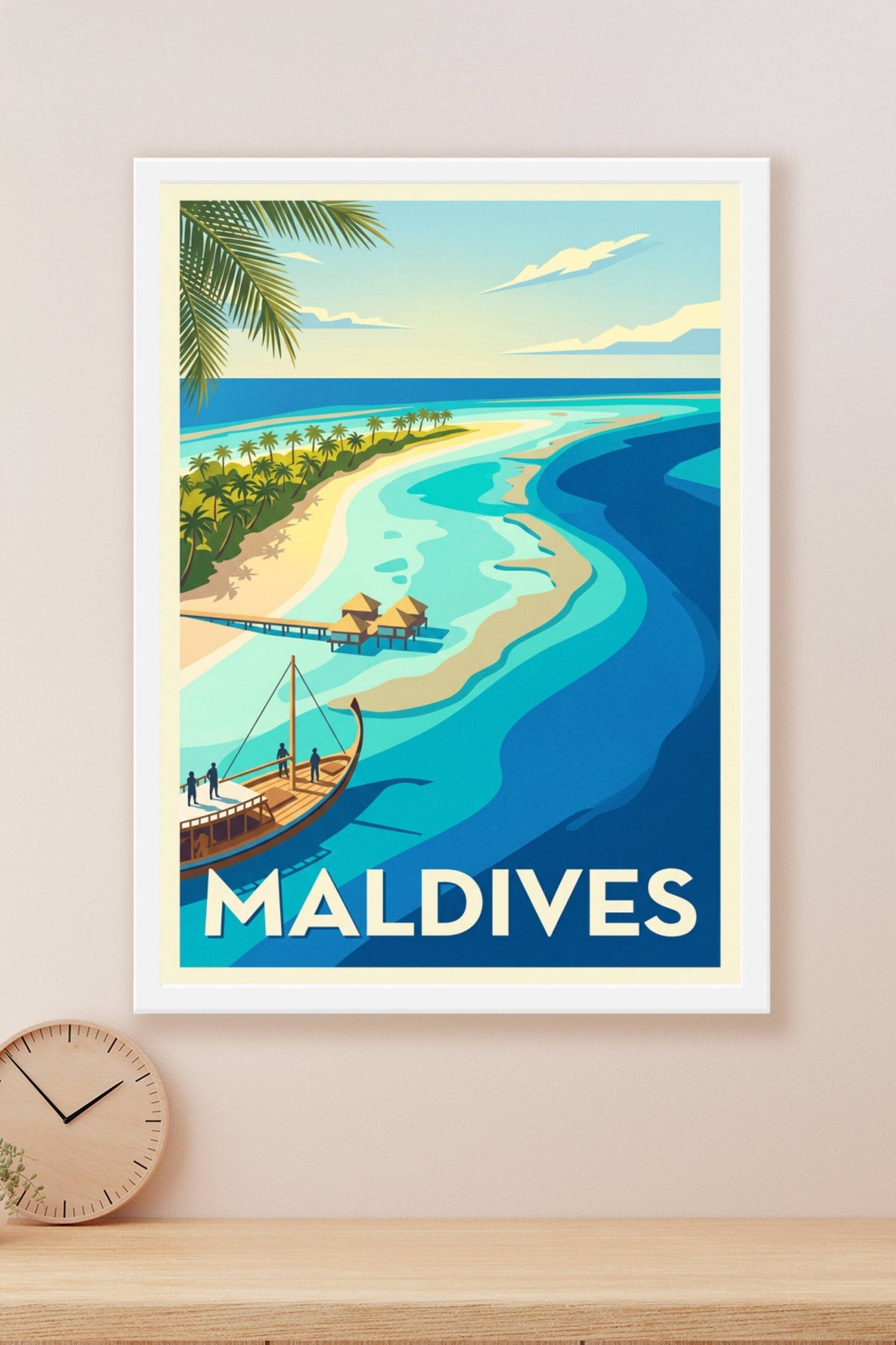 Poster des Maldives, poster lagon turquoise