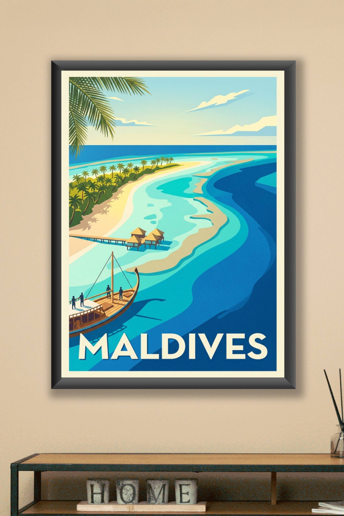 Poster des Maldives, poster lagon turquoise