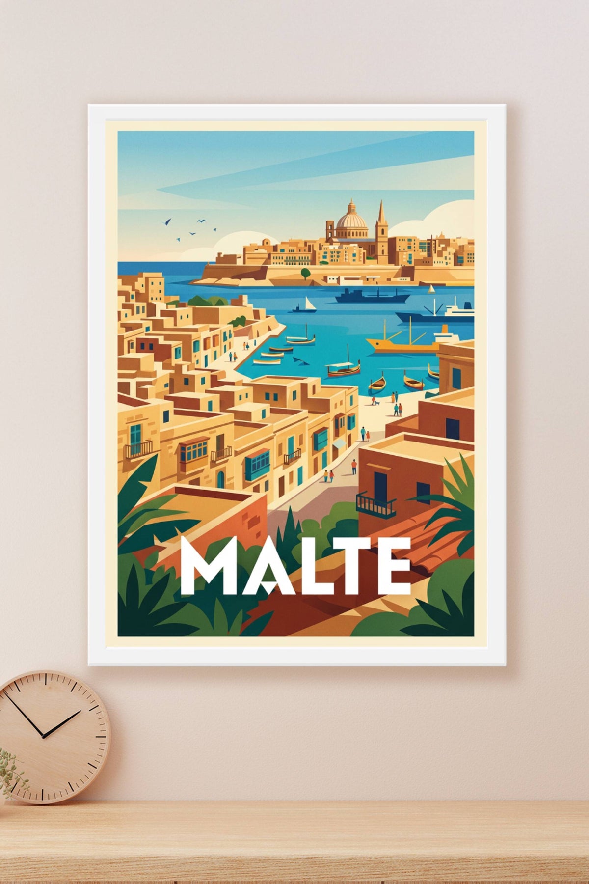 Affiche de Malte, La Valette et son port