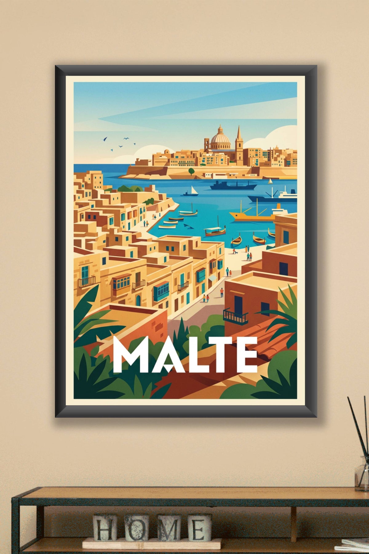 Affiche de Malte, La Valette et son port