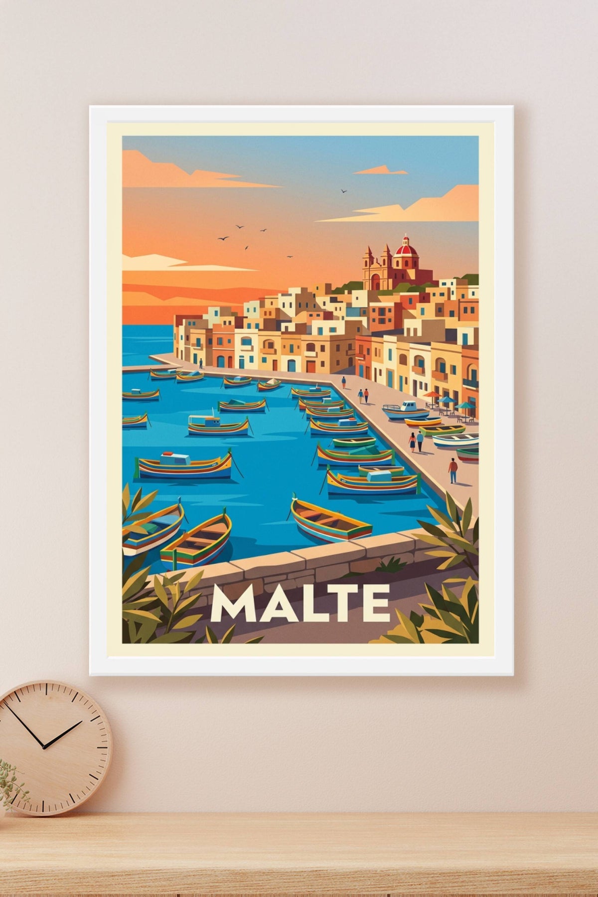 Affiche de Malte, poster voyage méditerranéen
