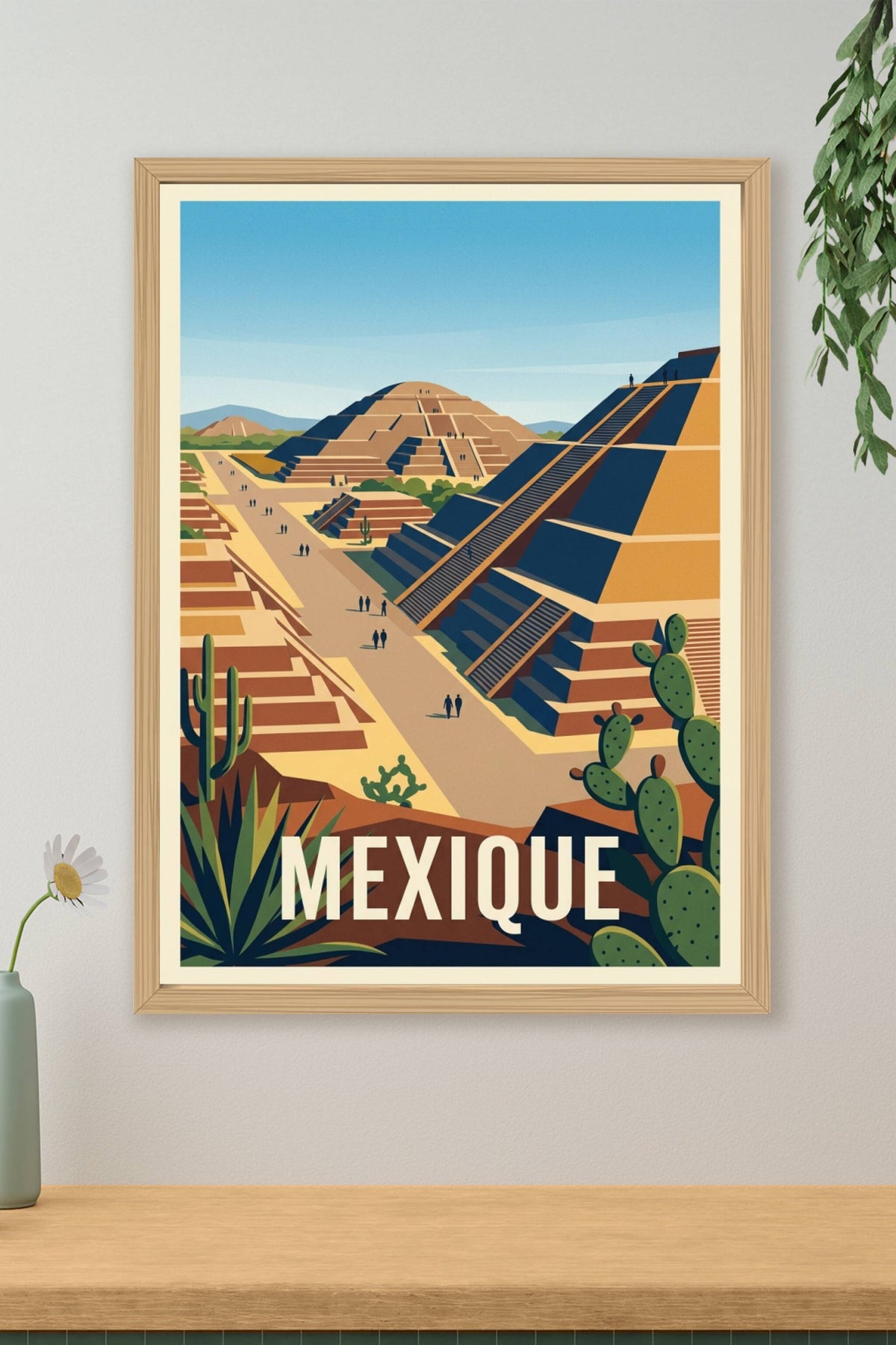Affiche du Mexique, pyramides Teotihuacan