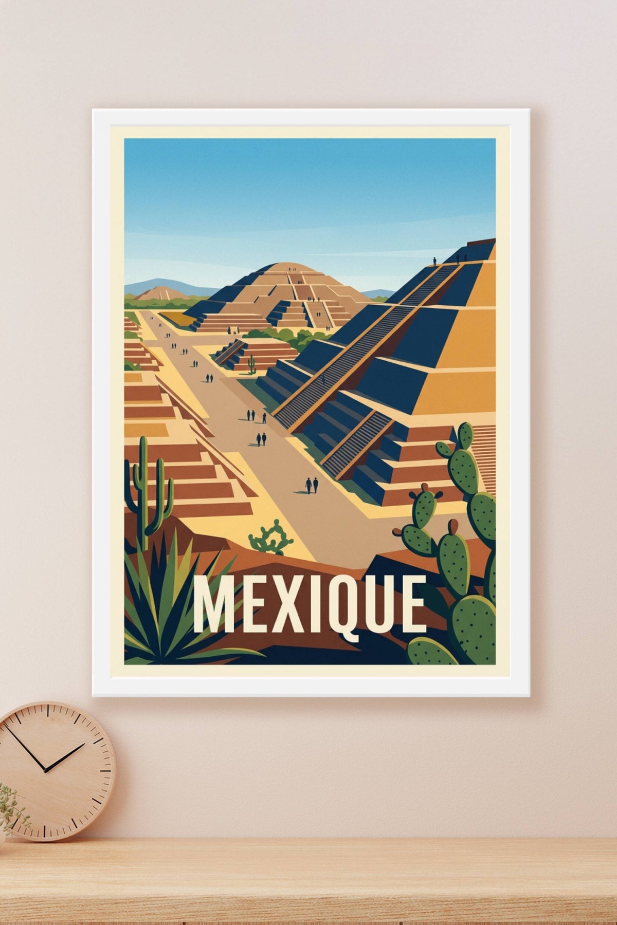 Affiche du Mexique, pyramides Teotihuacan