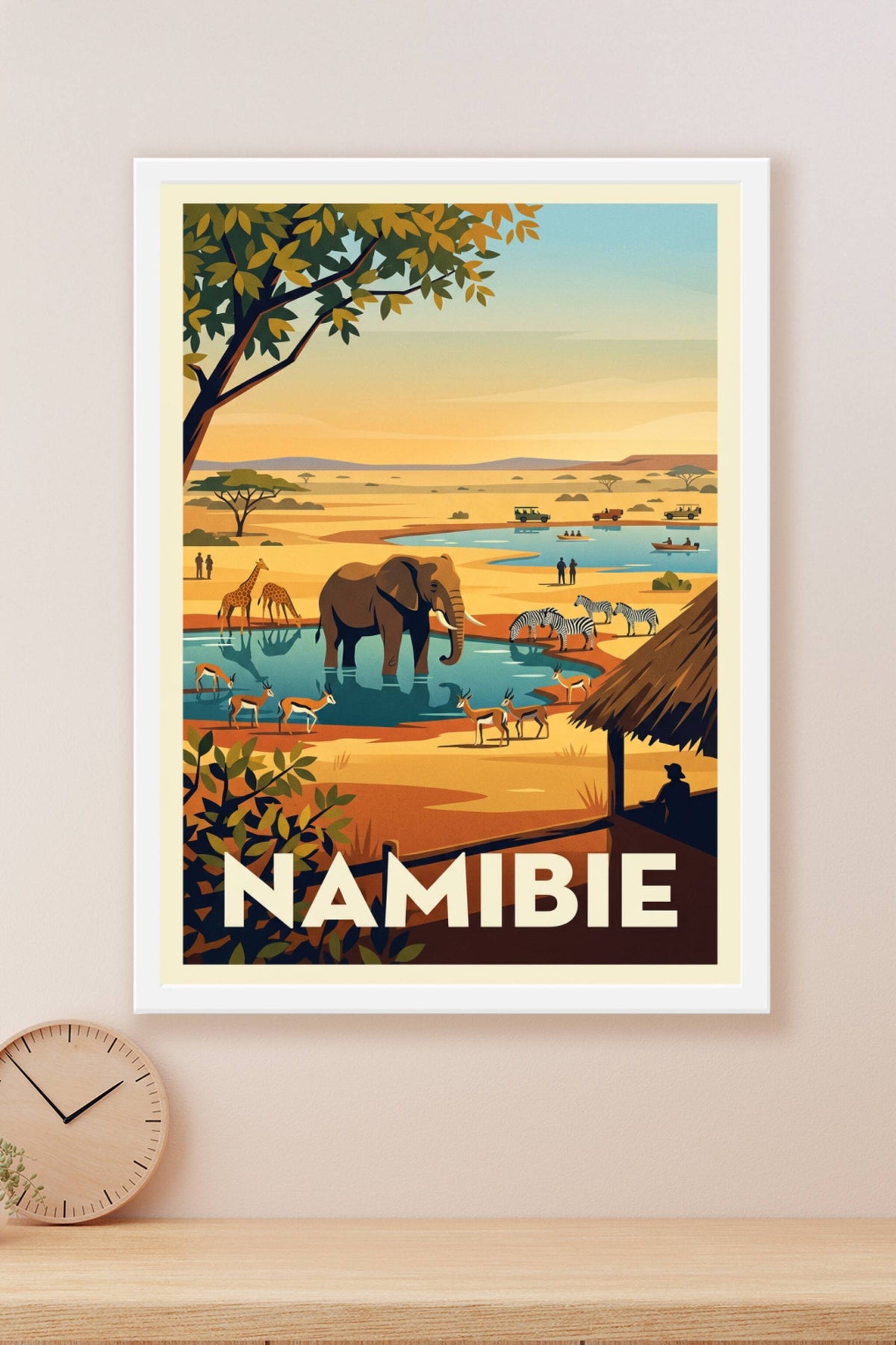 Affiche de Namibie, poster savane et safari