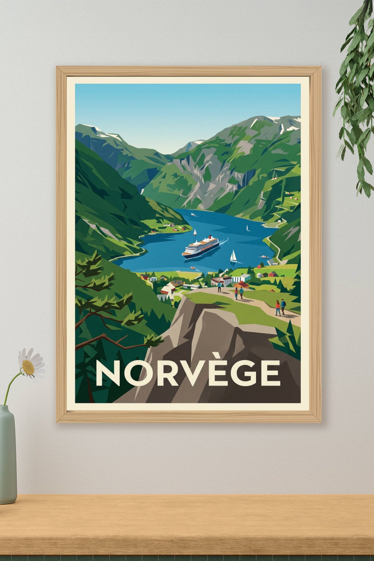 Affiche de Norvège, poster paysage fjords
