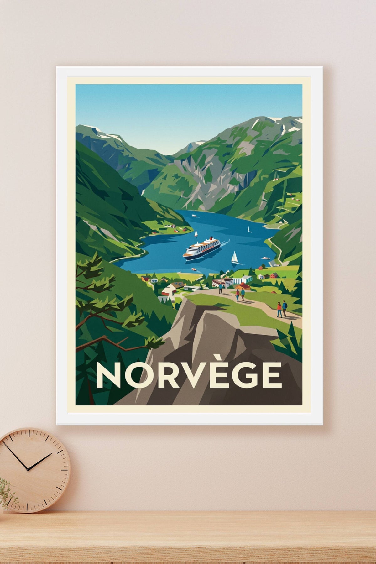 Affiche de Norvège, poster paysage fjords