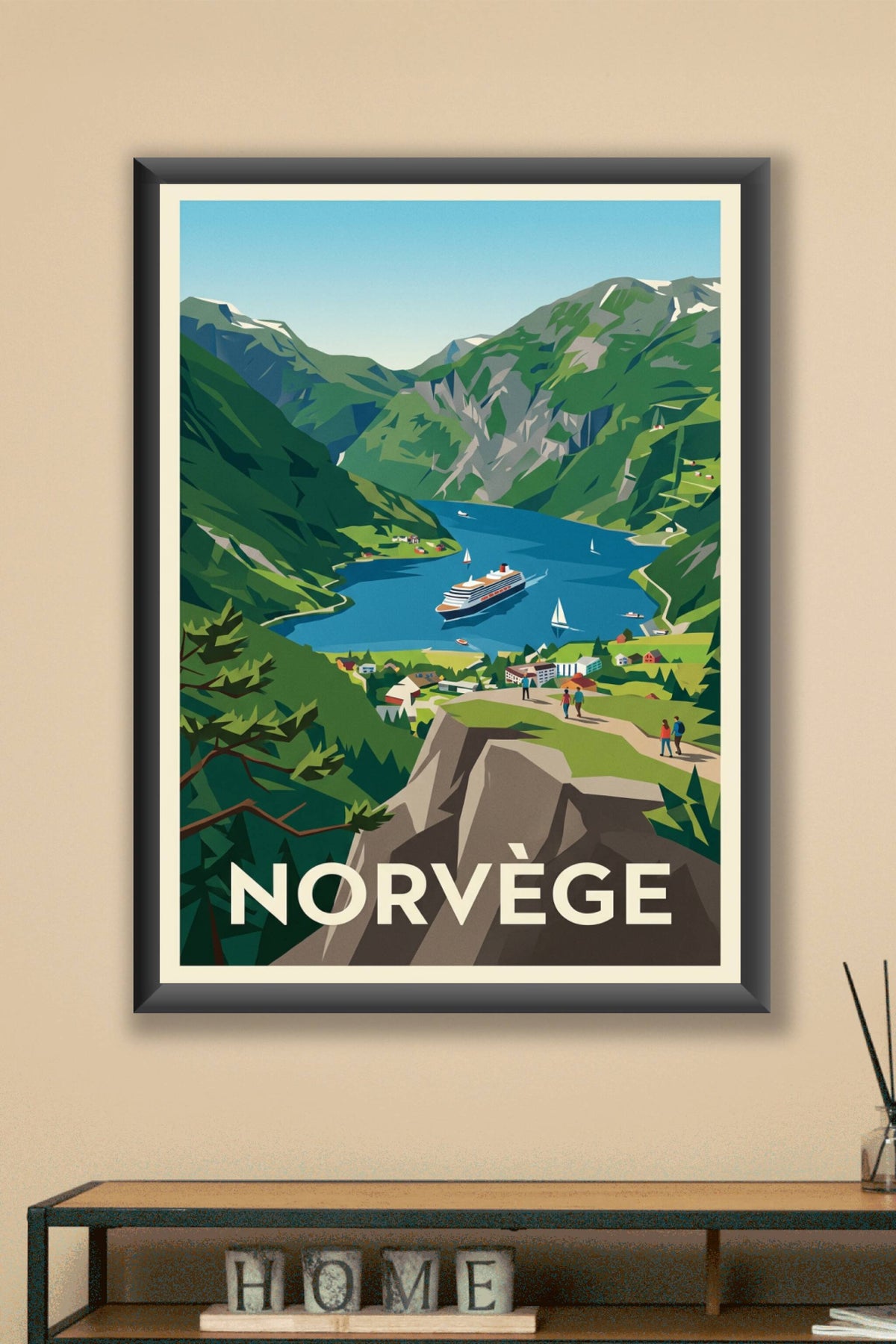 Affiche de Norvège, poster paysage fjords