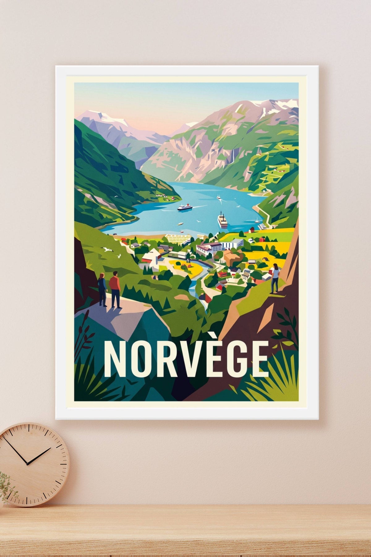 Affiche de Norvège, fjords et montagnes